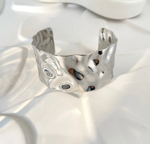 Silver Cuff Bracelet - Stainless Steel