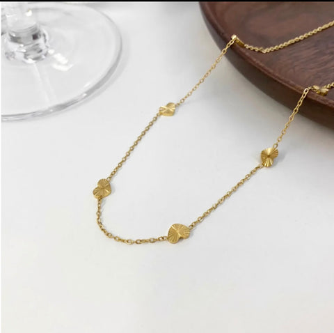 Heart Shaped Gold Necklace - Waterproof