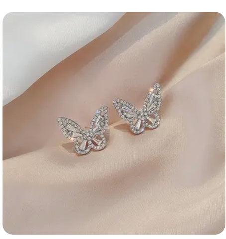 Silver 925 Butterfly Stud Earrings